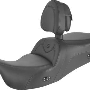 Heated RoadSofa™ Seat - With Backrest - Black w/Black Stitching - Trikes