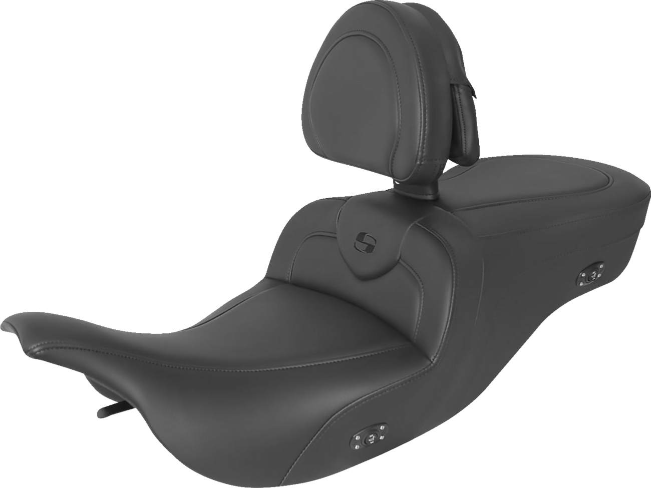 Heated RoadSofa™ Seat - With Backrest - Black W/Black Stitching