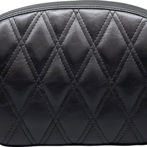 Sissy Bar Pad - Large - Vinyl - Double Diamond - Shiny Black