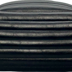 Sissy Bar Pad - Large - Pleated - Shiny Black
