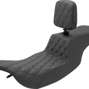 Tour Step-Up Seat - Rider Backrest - Front Lattice Stitch - FL '97-'07