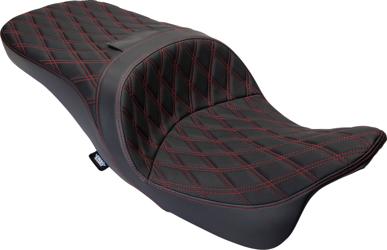 Freedom Seat - Vinyl - Double Diamond Red Stitch - FLH '09-'23