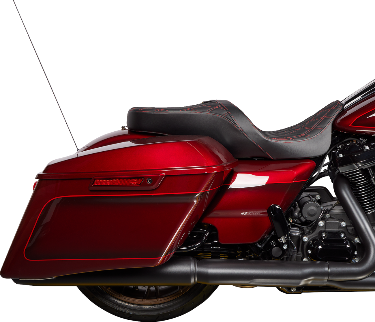 Freedom Seat - Vinyl - Double Diamond Red Stitch - FLH '09-'23 - Image 4
