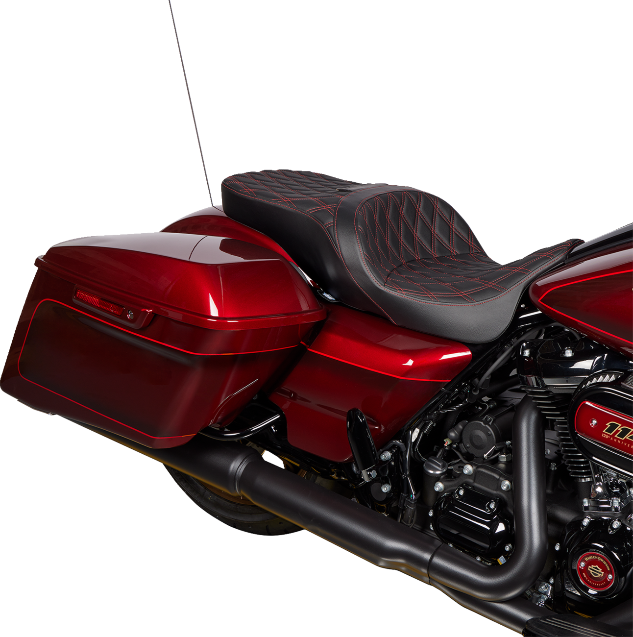 Freedom Seat - Vinyl - Double Diamond Red Stitch - FLH '09-'23 - Image 3