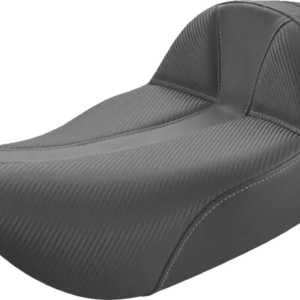 Dominator Solo Seat - Extended Reach - w/o Backrest - Black w/ Gray Stitching - FLHR/FLHX '97-'07