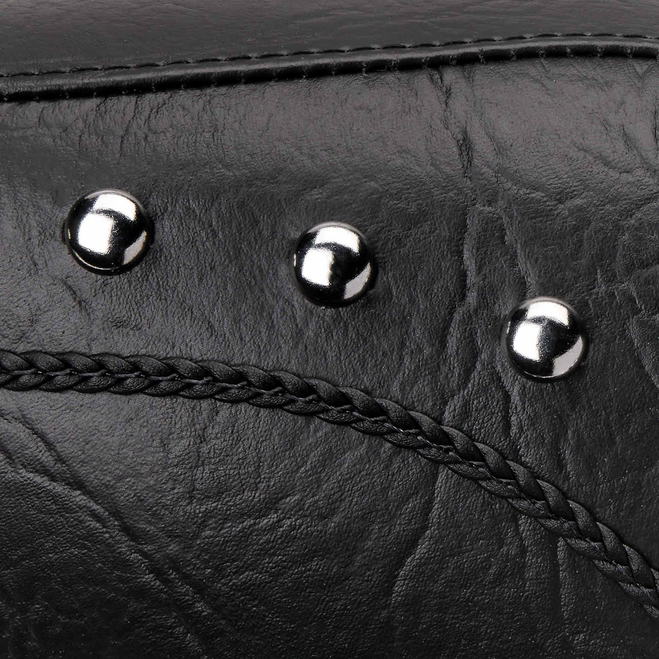 Wide Rear Seat - Studded - Black - FLST '00-'15 - Image 3