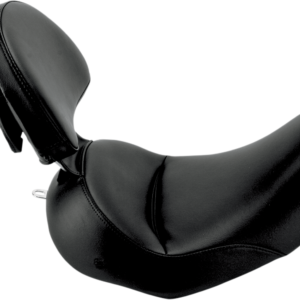 Heels Down Solo Seat - With Backrest - Plain - Black - FLSTC