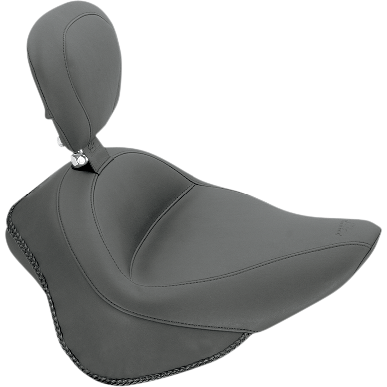 Wide Solo Seat - With Backrest - Vintage - Black - Smooth - Image 2