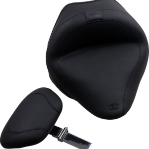 Wide Solo Seat - With Backrest - Vintage - Black - Smooth