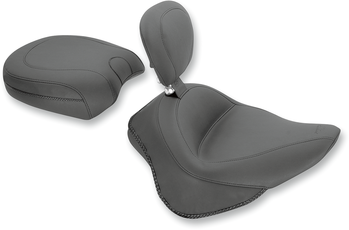 Wide Solo Seat - With Backrest - Vintage - Black - Smooth - Image 4