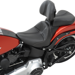 Dominator Solo Seat - w/o Backrest - Black w/ Gray Stitching - FL/FX '06-'17