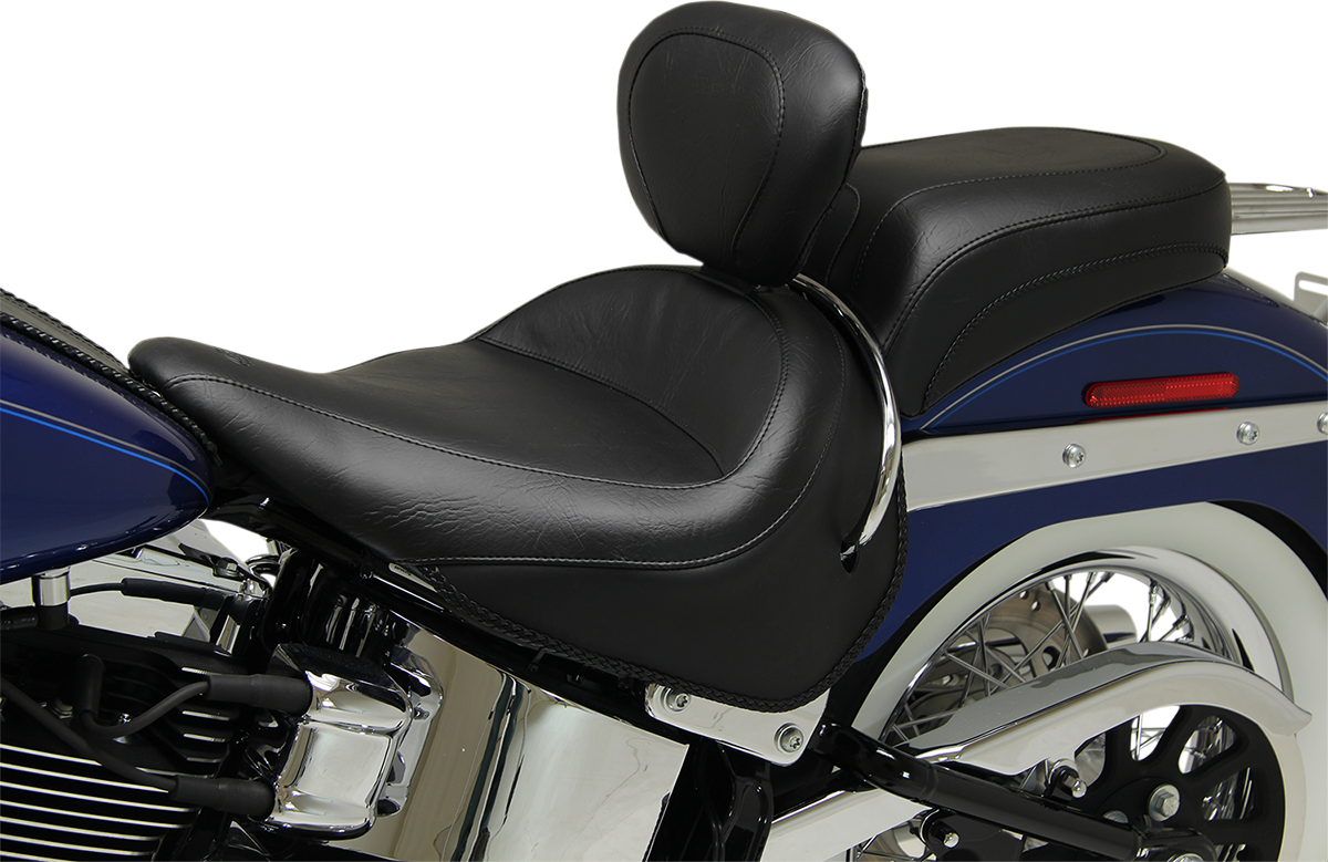 Wide Solo Seat - With Backrest - Vintage - Black - Smooth