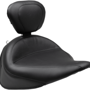 Wide Solo Seat - With Backrest - Vintage - Black - Smooth
