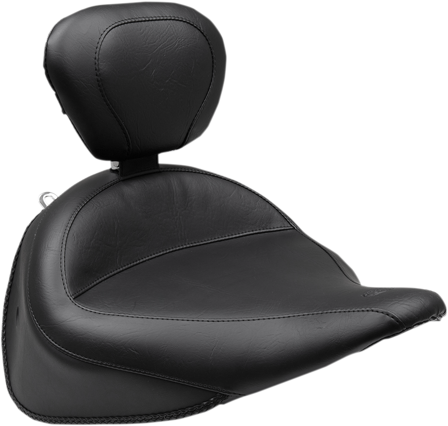Wide Solo Seat - With Backrest - Vintage - Black - Smooth