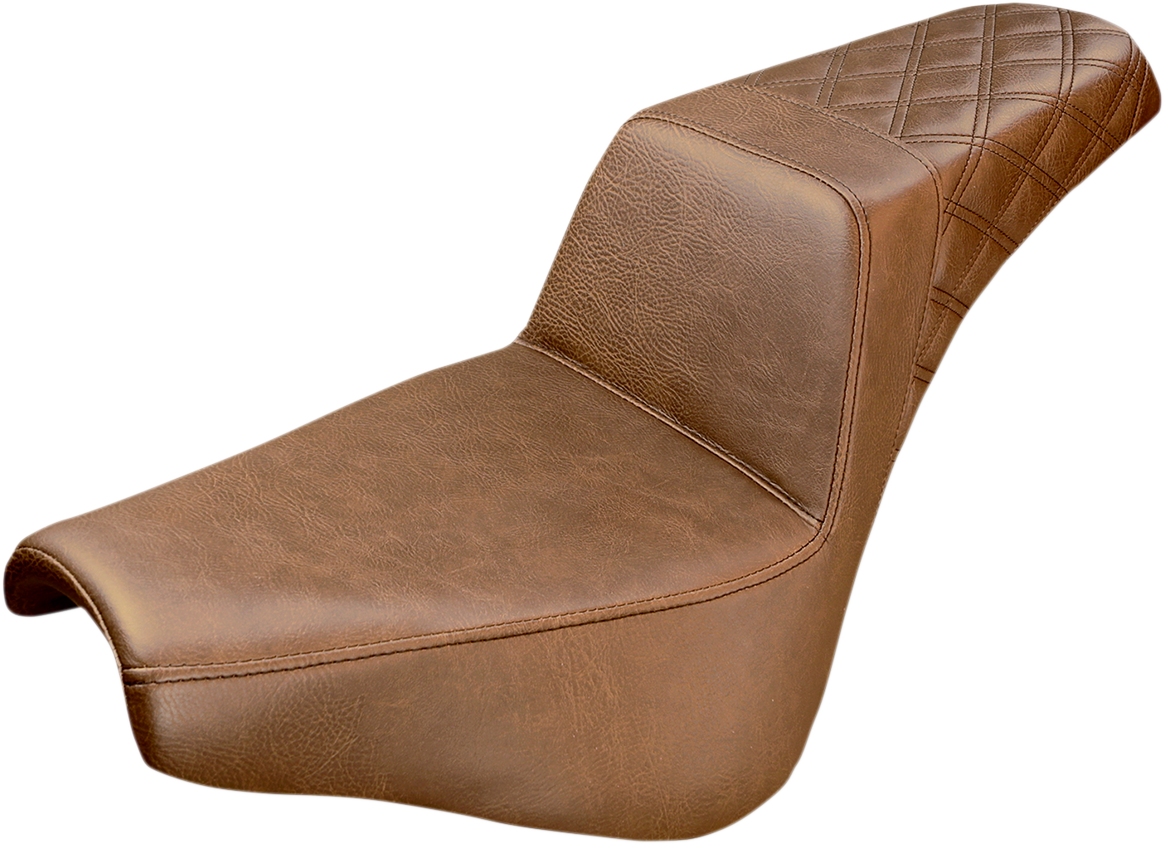 Step-Up Seat - Rear Lattice Stitch - Brown