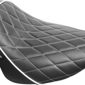 Bare Bones Solo Seat - Diamond Stitch w/ White Stitching/Piping - Black - FLSL/FXBB '18-'23