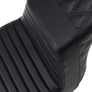Step-Up Seat - Front Tuck-n-Roll/Rear Lattice Stitch - Black