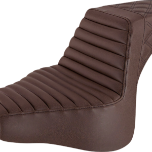 Step-Up Seat - Front Tuck-n-Roll/Rear Lattice Stitch - Brown