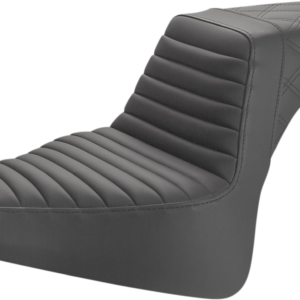 Step-Up Seat - Front Tuck-n-Roll/Rear Lattice Stitch - Black