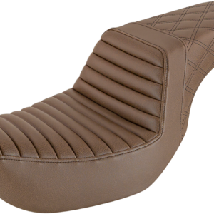 Step-Up Seat - Front Tuck-n-Roll/Rear Lattice Stitch - Brown