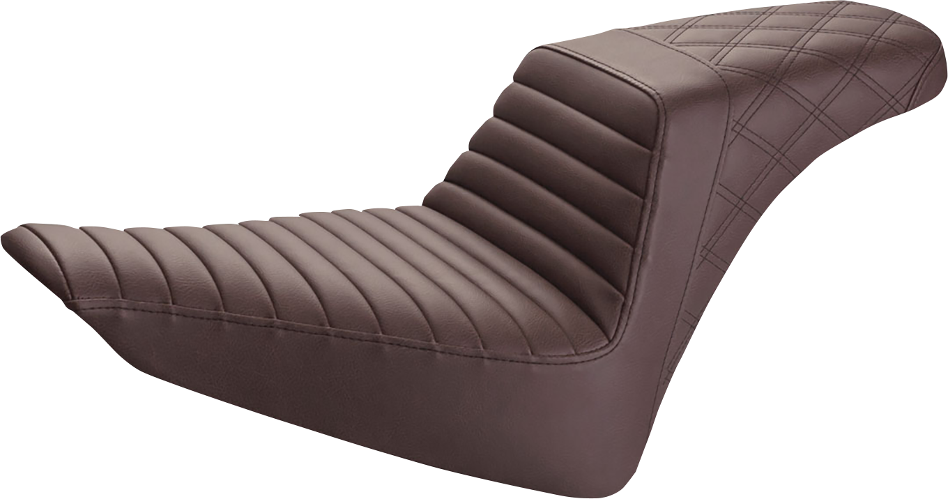 Step-Up Seat - Front Tuck-n-Roll/Rear Lattice Stitch - Brown
