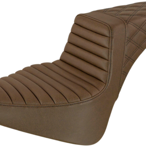 Step-Up Seat - Front Tuck-n-Roll/Rear Lattice Stitch - Brown
