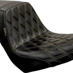 Kickflip Seat - Diamond w/Chestnut Stitching - Black - Softail '18-'23