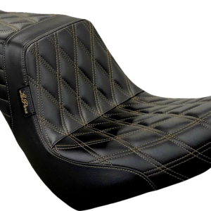 Tailwhip Seat - Diamond w/ Chestnut Stitching - Black - FXLR/FLSB '18-'23