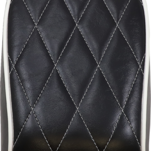 Bare Bones Pillion Pad - White Diamond - Black - FL/FX '18-'23