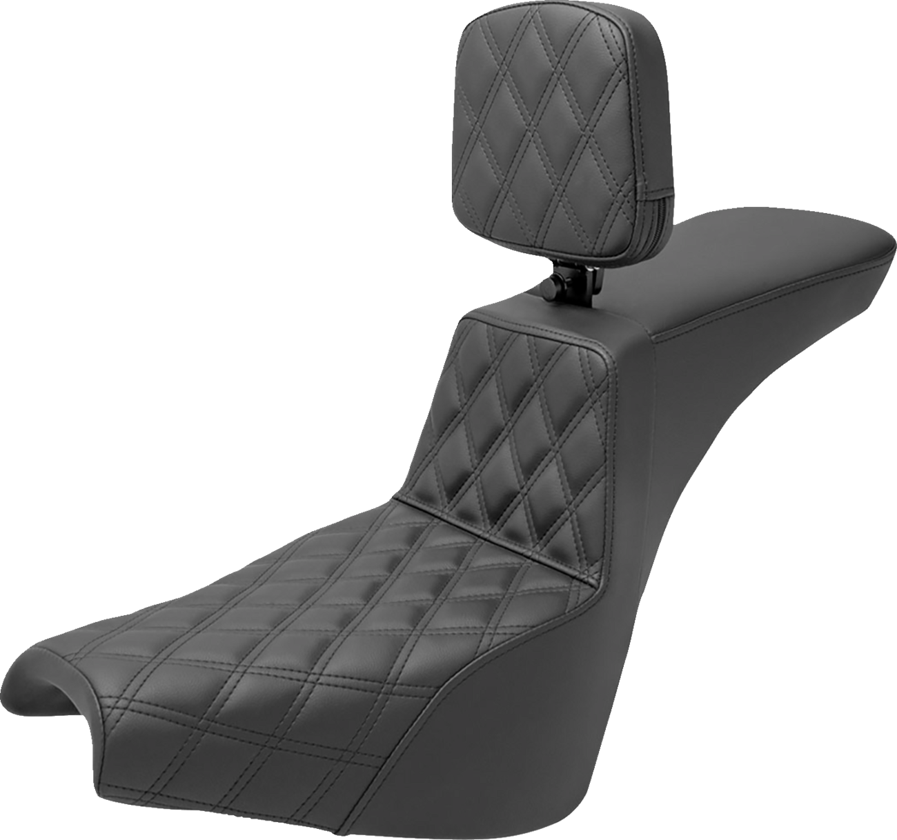 Tour Step-Up Seat - Rider Backrest - Front Lattice Stitch - FXBB/FXST '18-'23