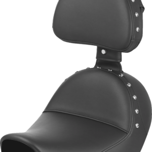 Heels Down Solo Seat - With Backrest - Studded - Black - Dyna