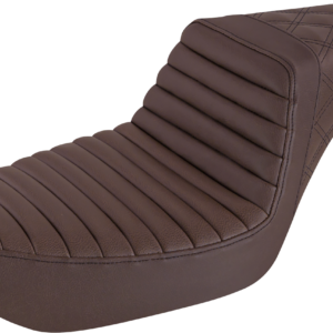 Step-Up Seat - Front Tuck-n-Roll/Rear Lattice Stitch - Brown - Dyna