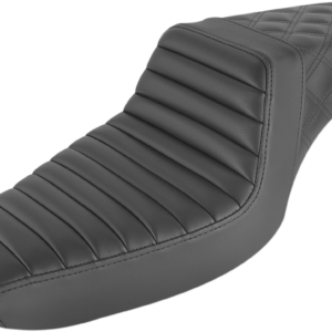 Step-Up Seat - Front Tuck-n-Roll/Rear Lattice Stitch - Black