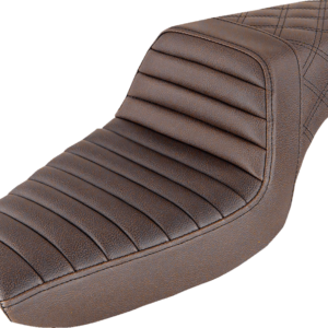 Step-Up Seat - Front Tuck-n-Roll/Rear Lattice Stitch - Brown