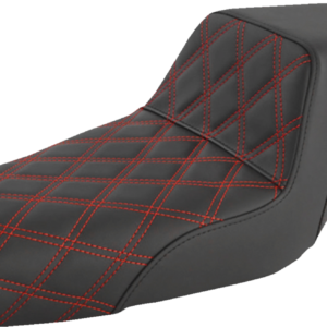 Step-Up Seat - Front Lattice Stitch/With Red Stitching - Black - XL