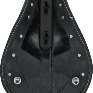 Seat - Spring Solo - Low-Profile - Small - Black Leather/White Stitching