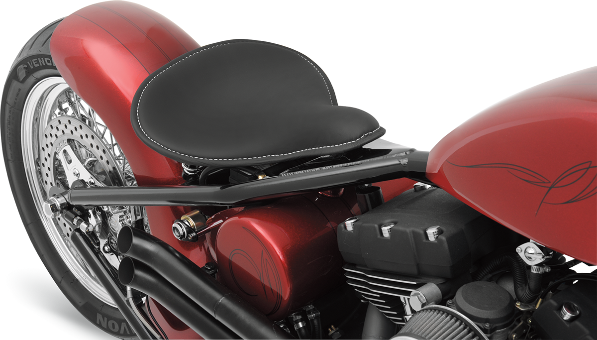 Spring Solo Seat - Large - Low-Profile - Black w/ White Perimeter Stitch - Image 3