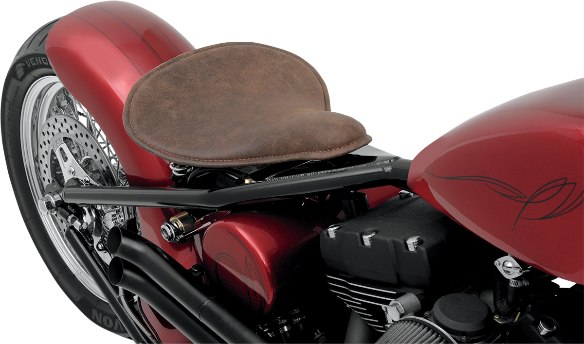 Spring Solo Seat - Large - Low-Profile - Brown w/ Perimeter Stitch - Image 3
