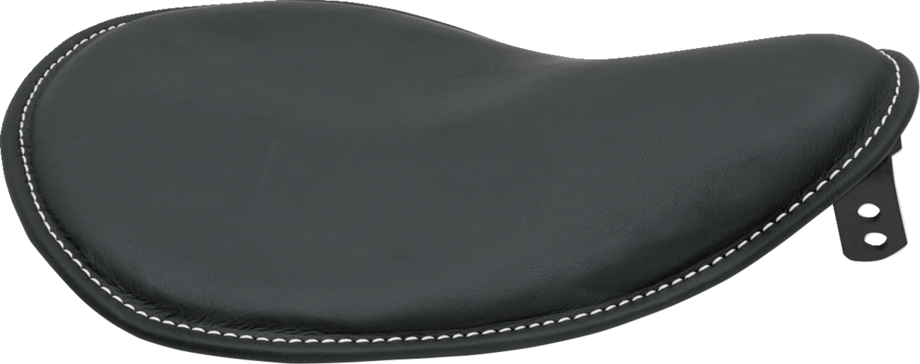 Seat - Spring Solo - Low-Profile - Black Vinyl/White Stitching