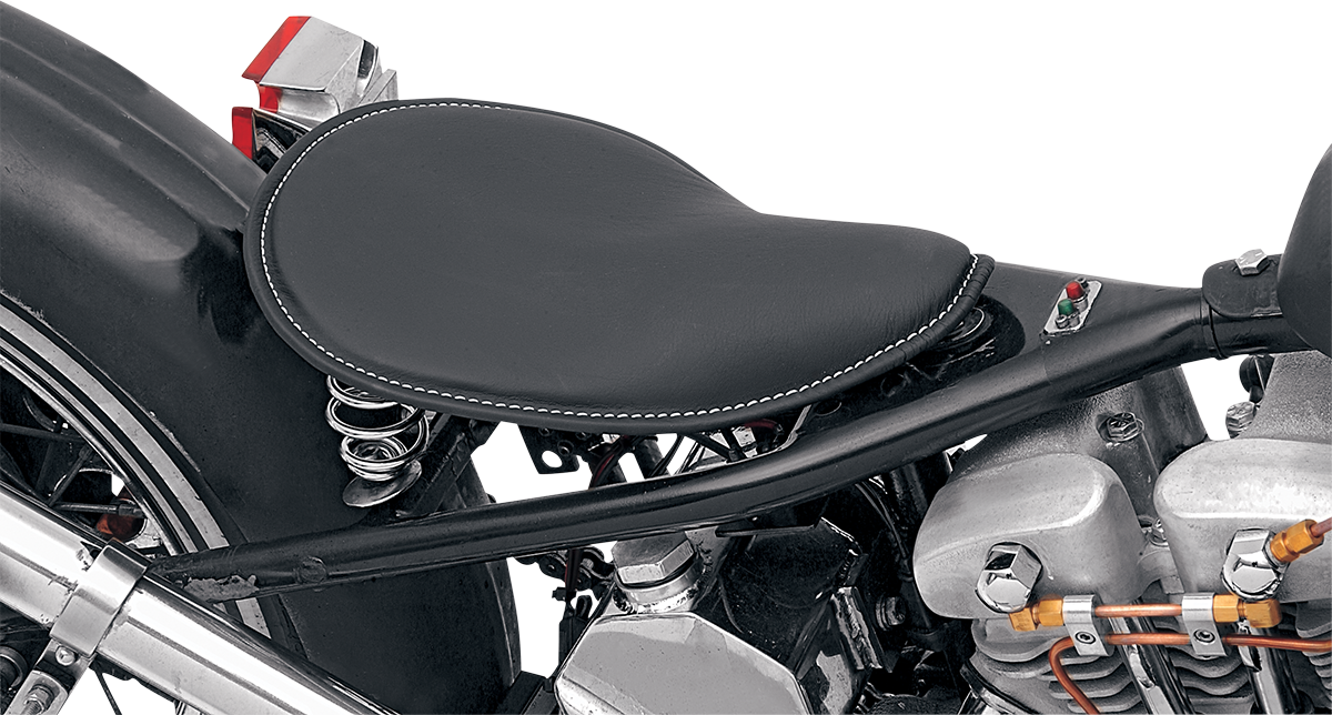 Seat - Spring Solo - Low-Profile - Black Vinyl/White Stitching - Image 4