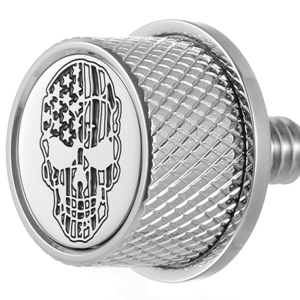 Seat Mounting Knob - Stainless Steel - Skull - Contrast Cut