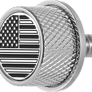 Seat Mounting Knob - Stainles Steel - Black/White American Flag - Contrast Cut