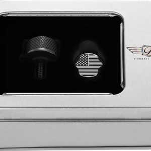 Seat Mounting Knob - Black - Black/White American Flag - Contrast Cut