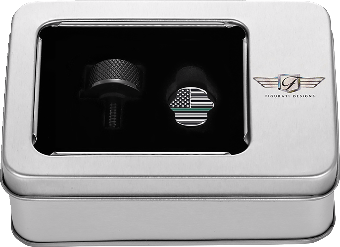 Seat Mounting Knob - Black - Green Line American Flag - Image 2