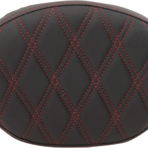 Oval Sissy Bar Pad - Double Diamond - Red Stitch - FL '99-'22