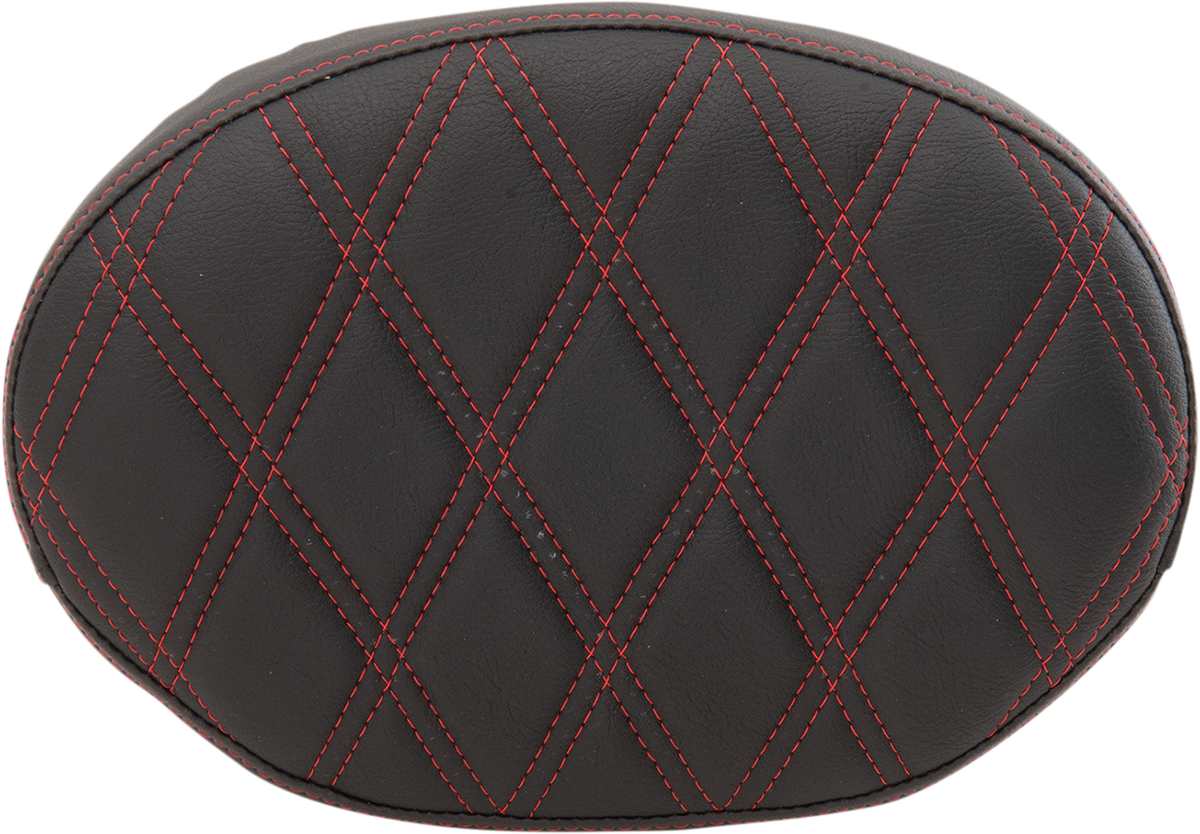 Oval Sissy Bar Pad - Double Diamond - Red Stitch - FL '99-'22
