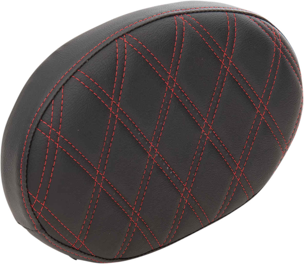 Oval Sissy Bar Pad - Double Diamond - Red Stitch - FL '99-'22 - Image 2
