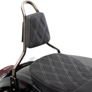 Sissy Bar Pad - Double Diamond - Silver - Tapered