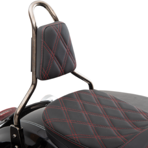 Sissy Bar Pad - Double Diamond - Red - Tapered