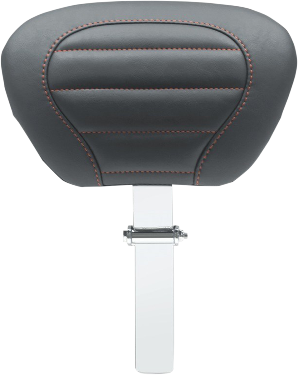 Deluxe Touring Removable Driver Backrest - Black W/American Beauty Red Stitching